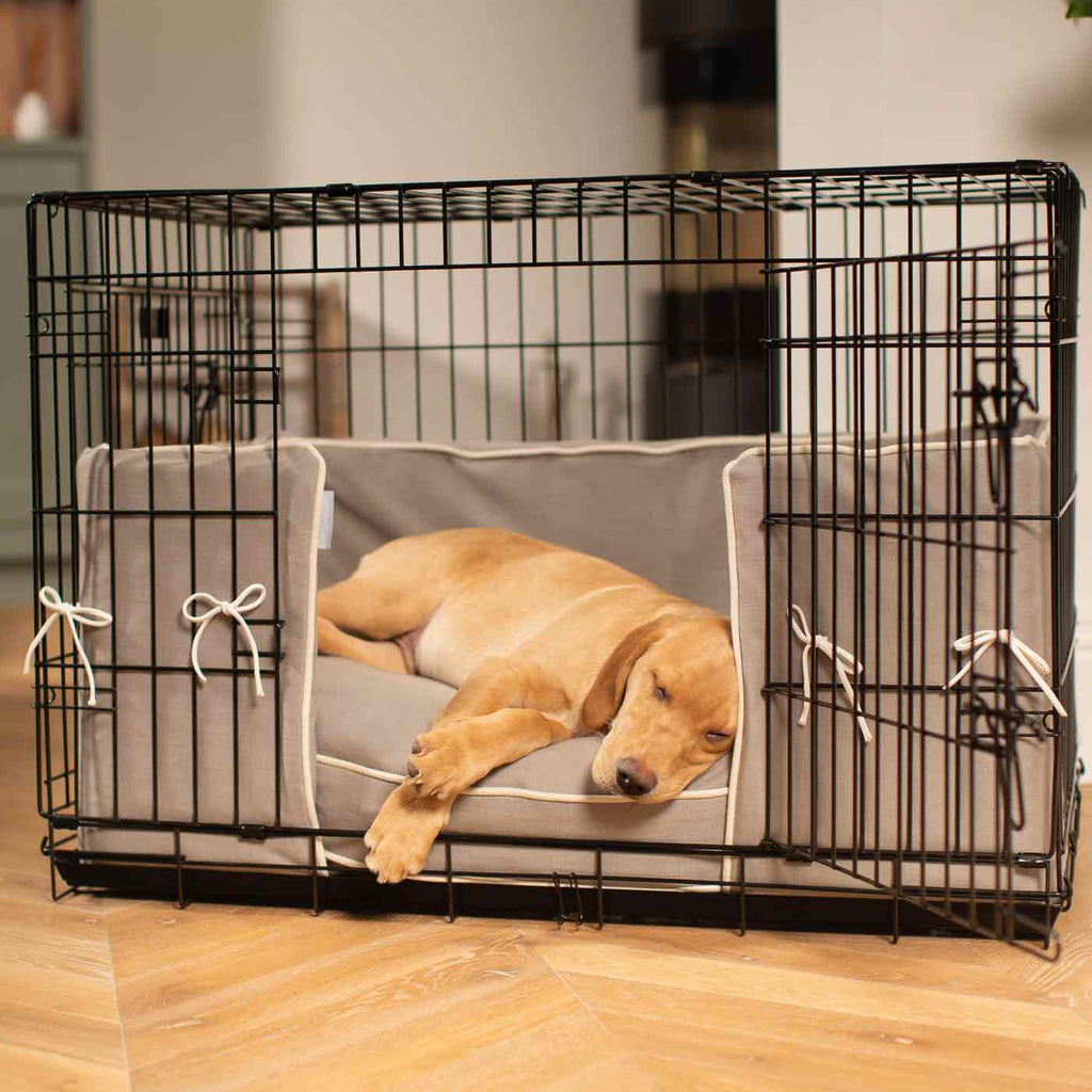 Pare-chocs de cage pour chien en coton Savanna Stone Lavable en machine Personnalisable