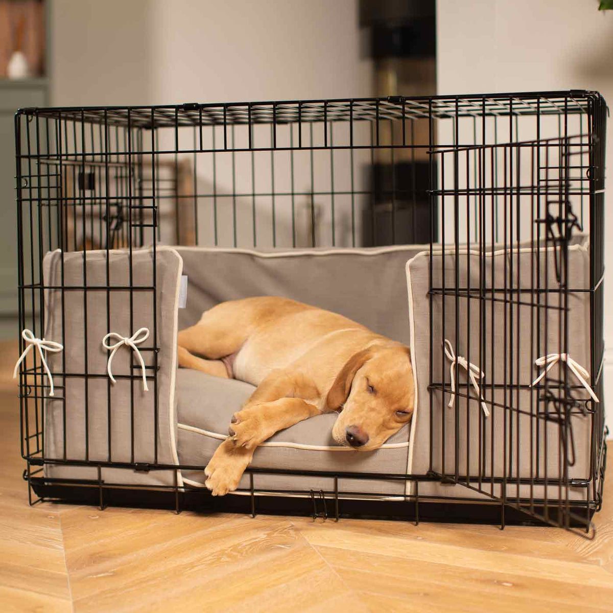 Pare-chocs de cage pour chien en coton Savanna Stone Lavable en machine Personnalisable