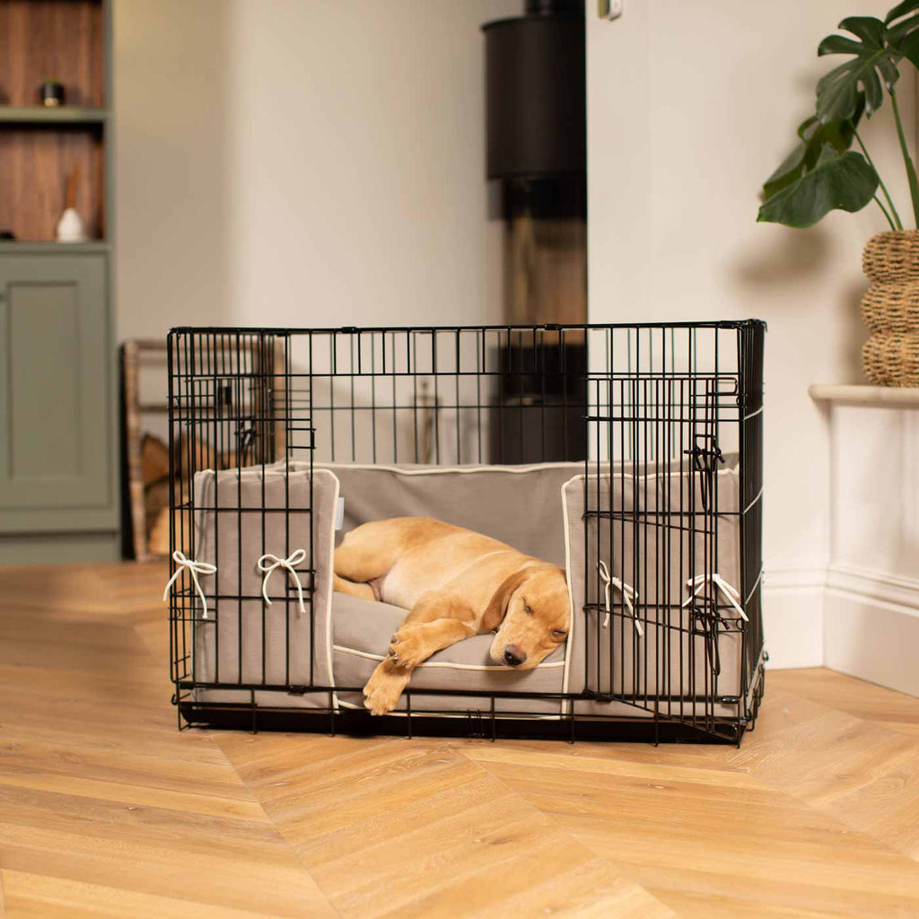 Pare-chocs de cage pour chien en coton Savanna Stone Lavable en machine Personnalisable