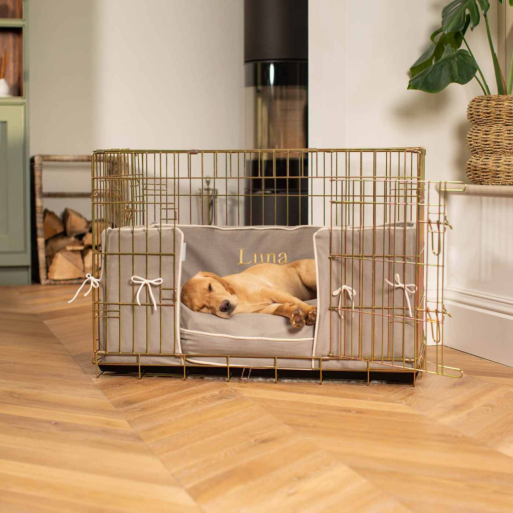Pare-chocs de cage pour chien en coton Savanna Stone Lavable en machine Personnalisable