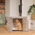 Fully Lined Cotton Dog Crate Cover Savanna Stone Eco Friendly Personalised