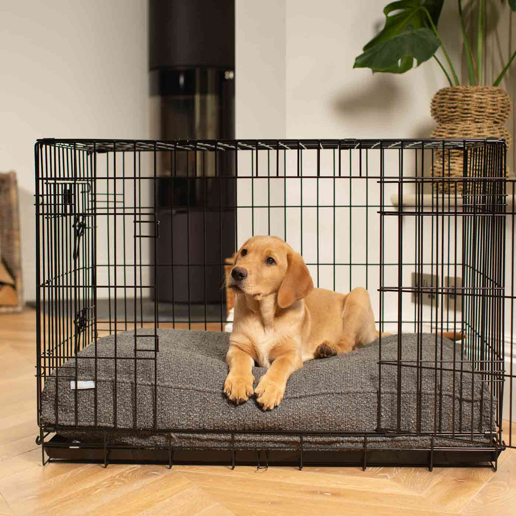 Handgemachtes Hundekissen Granit Bouclé Maschinenwaschbar Wasserabweisendes Futter