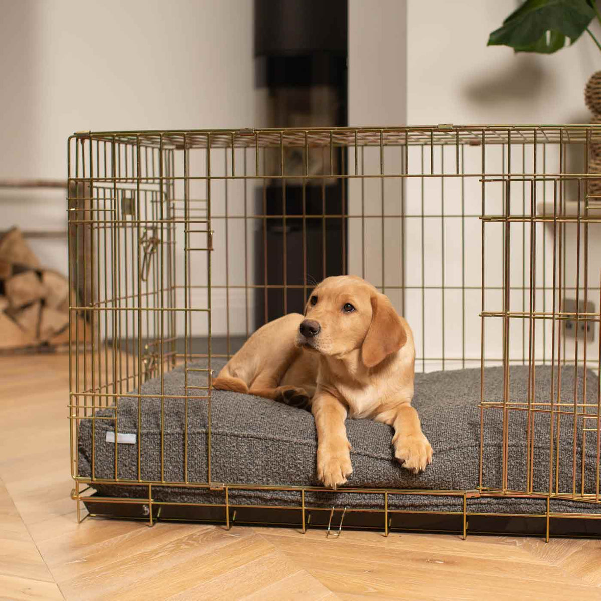 Handgemachtes Hundekissen Granit Bouclé Maschinenwaschbar Wasserabweisendes Futter