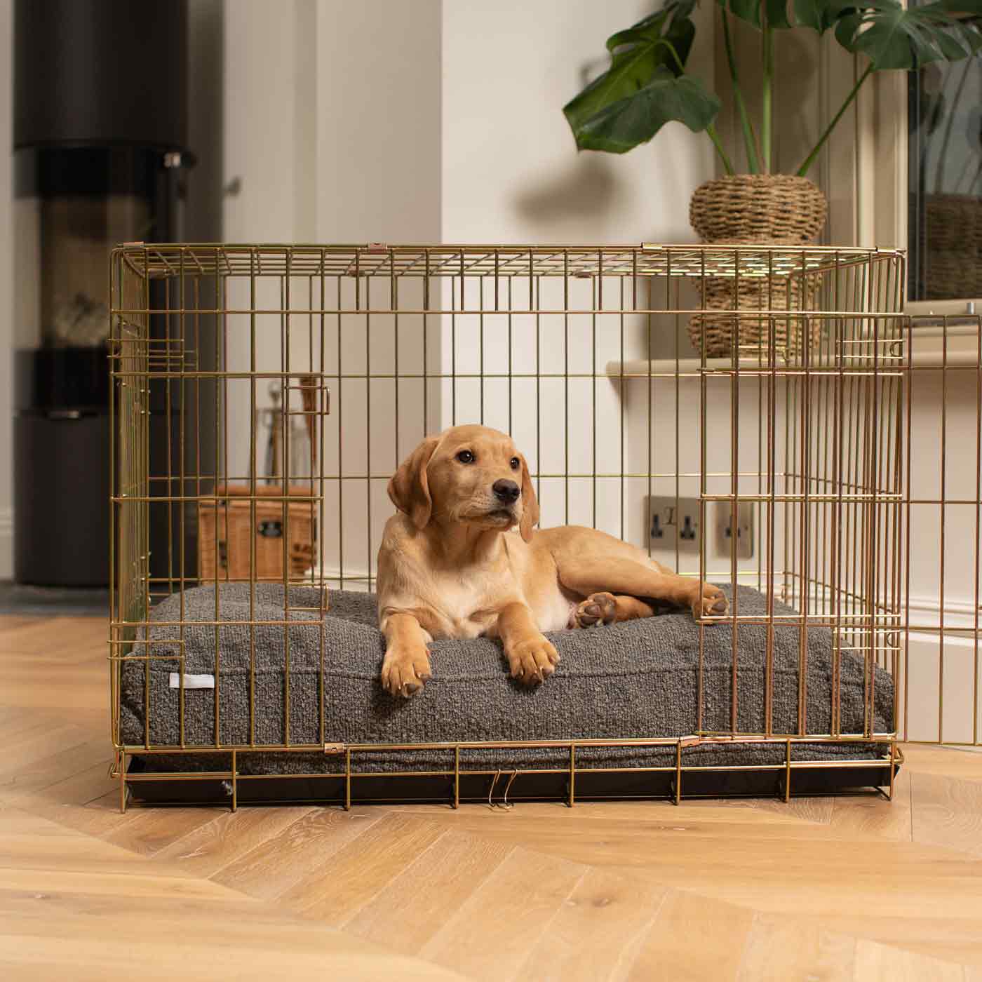 Handgemachtes Hundekissen Granit Bouclé Maschinenwaschbar Wasserabweisendes Futter