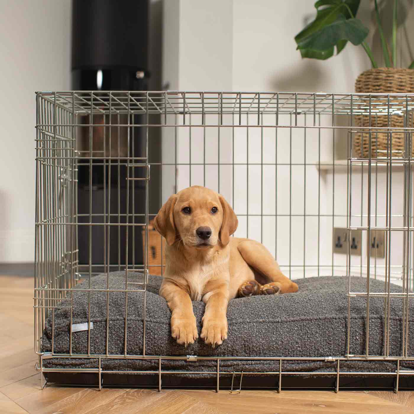 Handgemachtes Hundekissen Granit Bouclé Maschinenwaschbar Wasserabweisendes Futter