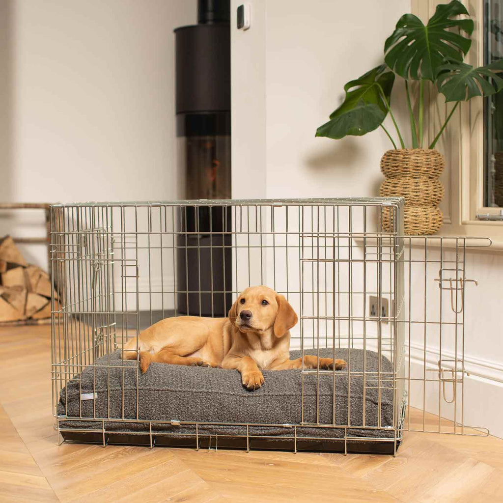Handgemachtes Hundekissen Granit Bouclé Maschinenwaschbar Wasserabweisendes Futter