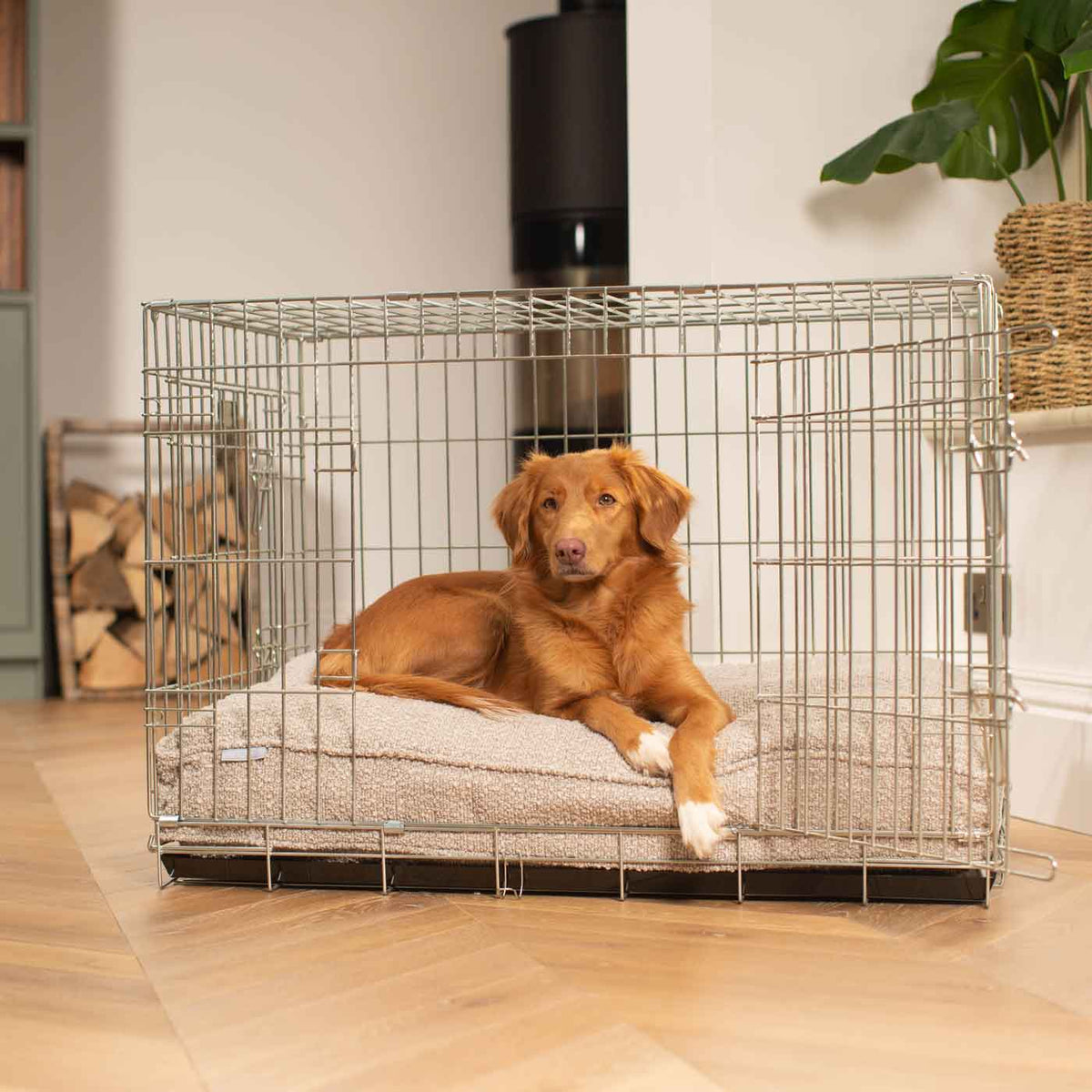 Coussin pour chien fait main en bouclette vison, lavable en machine, doublure résistante à l'eau