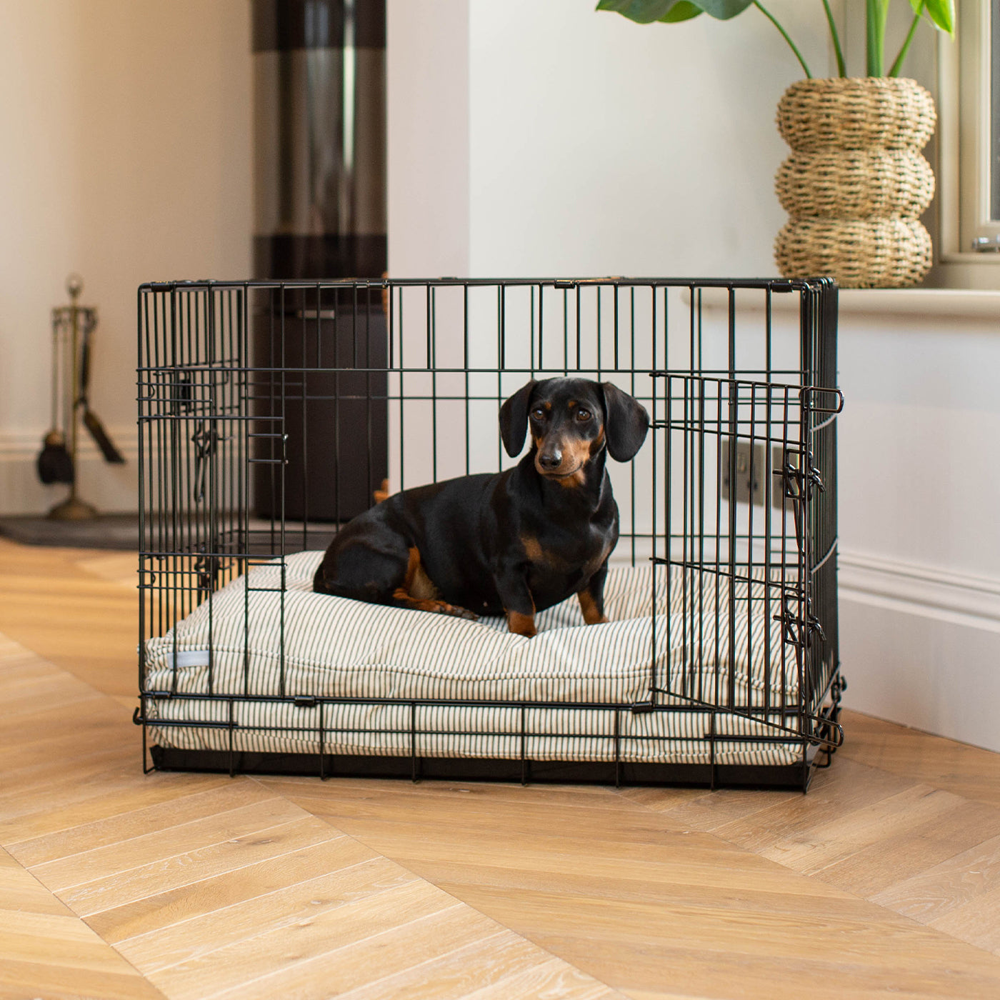 Coussin moelleux pour chien rayé Regency, lavable en machine, housse amovible