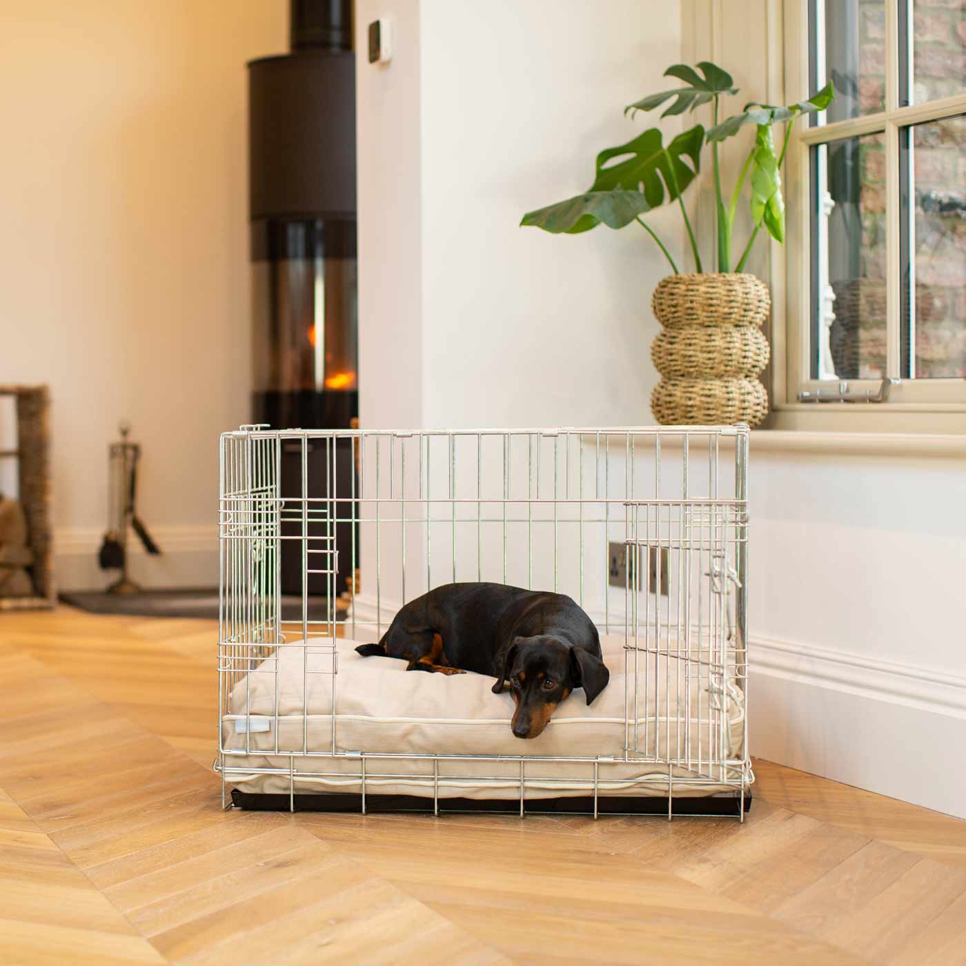 Hundekissen Baumwolle Savanna Oatmeal Maschinenwaschbar Wasserabweisende Auskleidung