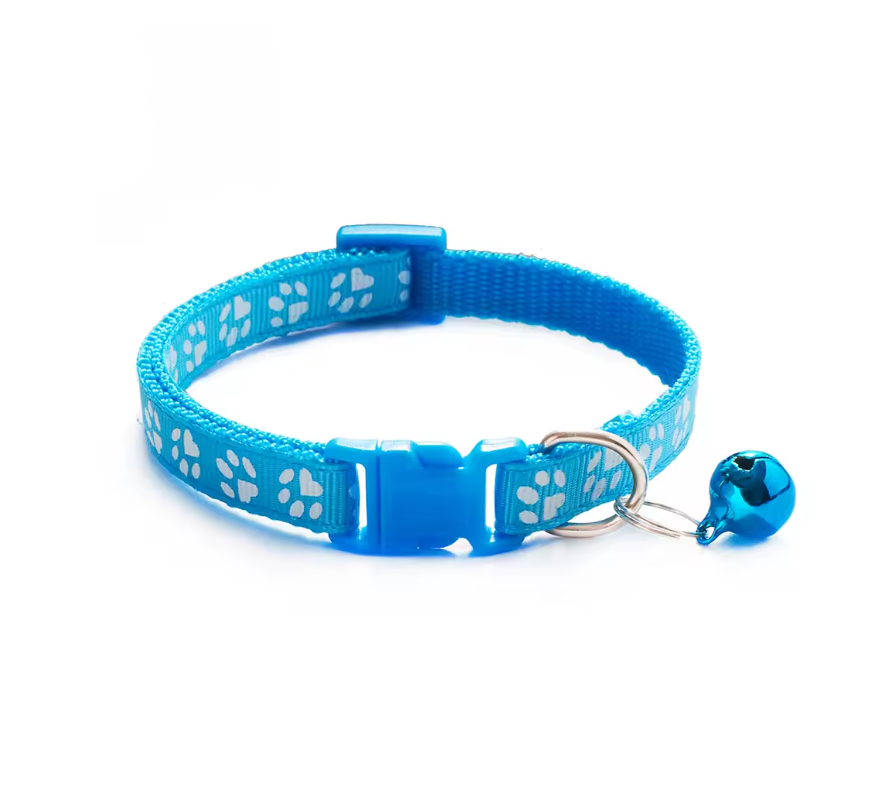Ensemble collier et laisse réglables Motif pattes Chiens Chats Toutes tailles
