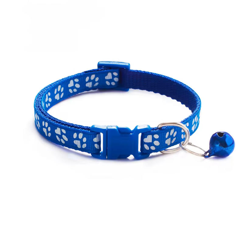 Ensemble collier et laisse réglables Motif pattes Chiens Chats Toutes tailles