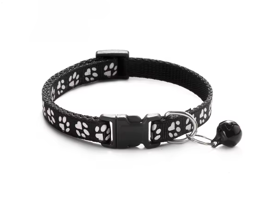 Ensemble collier et laisse réglables Motif pattes Chiens Chats Toutes tailles