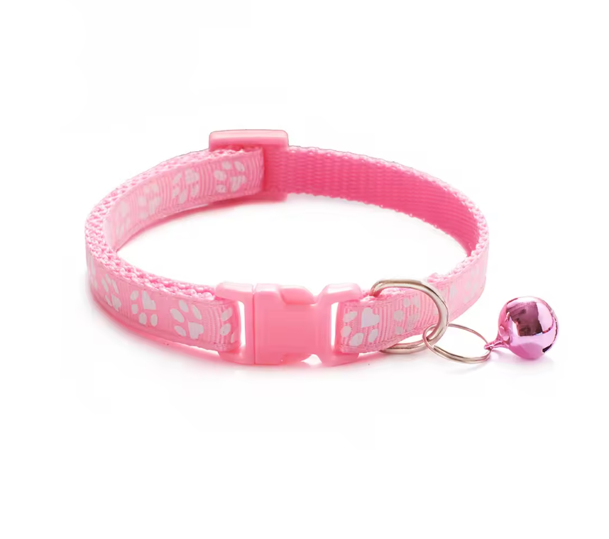 Ensemble collier et laisse réglables Motif pattes Chiens Chats Toutes tailles