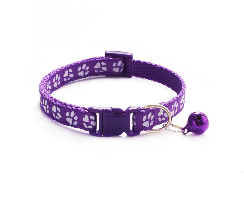 Ensemble collier et laisse réglables Motif pattes Chiens Chats Toutes tailles