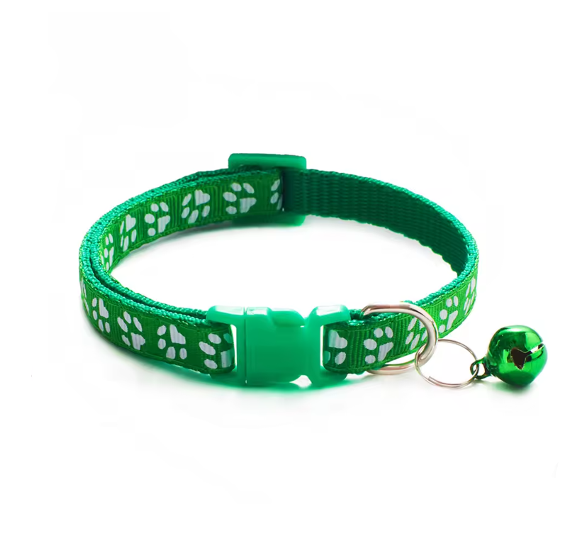 Ensemble collier et laisse réglables Motif pattes Chiens Chats Toutes tailles
