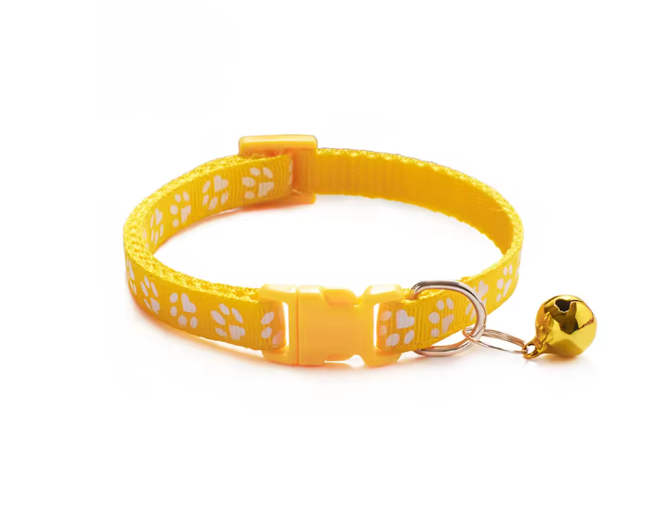 Ensemble collier et laisse réglables Motif pattes Chiens Chats Toutes tailles
