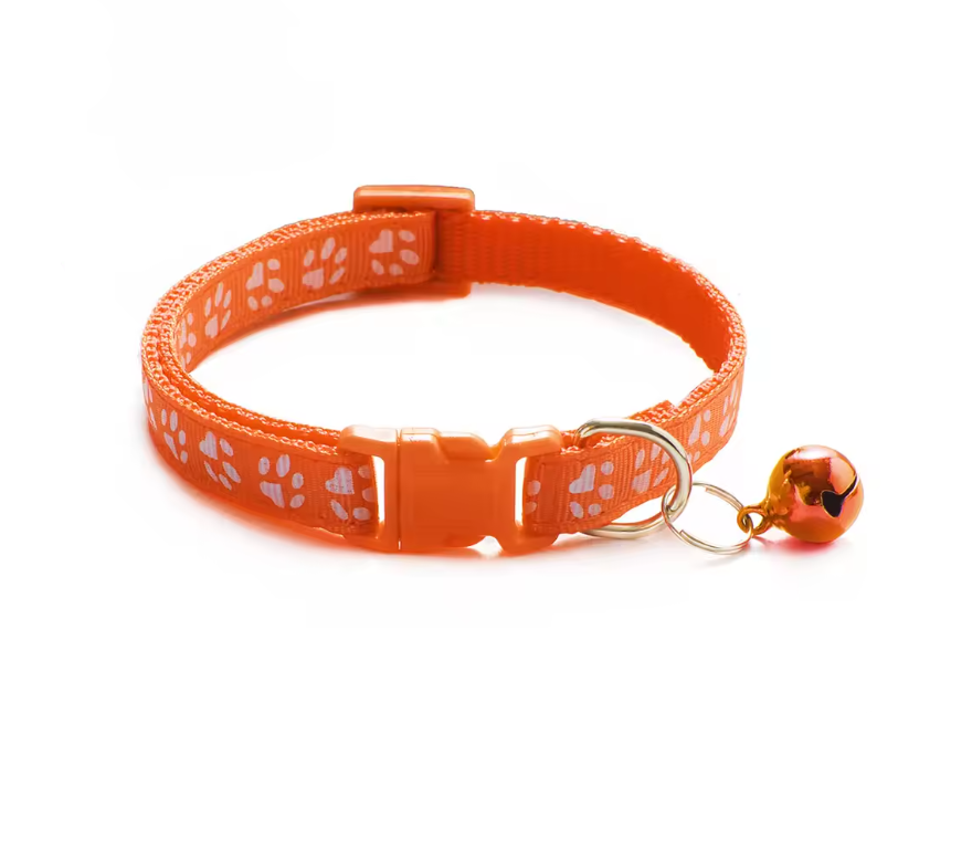 Ensemble collier et laisse réglables Motif pattes Chiens Chats Toutes tailles