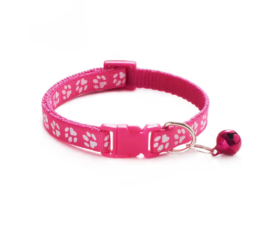 Ensemble collier et laisse réglables Motif pattes Chiens Chats Toutes tailles