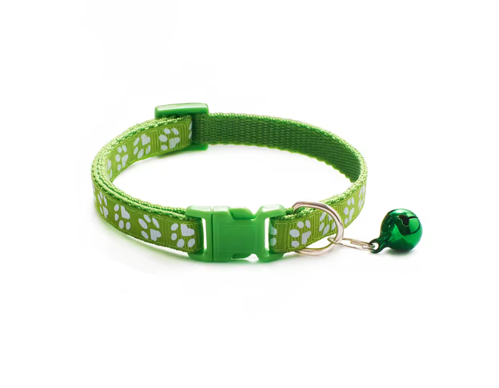 Ensemble collier et laisse réglables Motif pattes Chiens Chats Toutes tailles