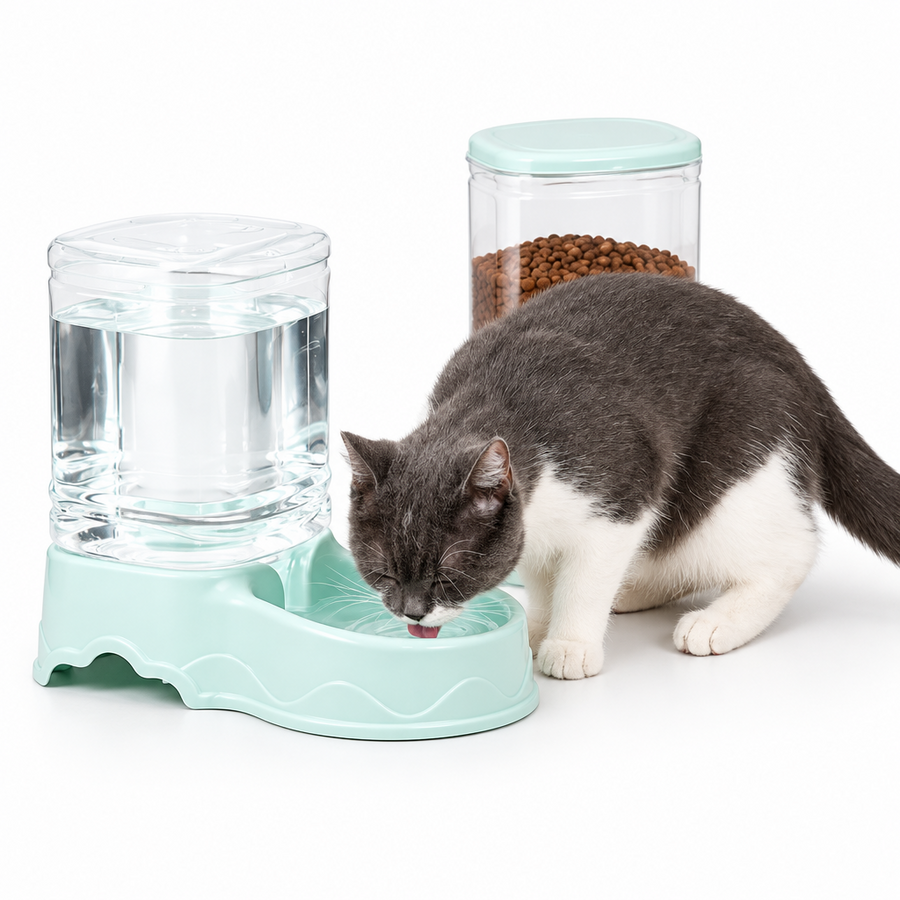 3.8L Gravity Fed Pet Food and Water Dispenser