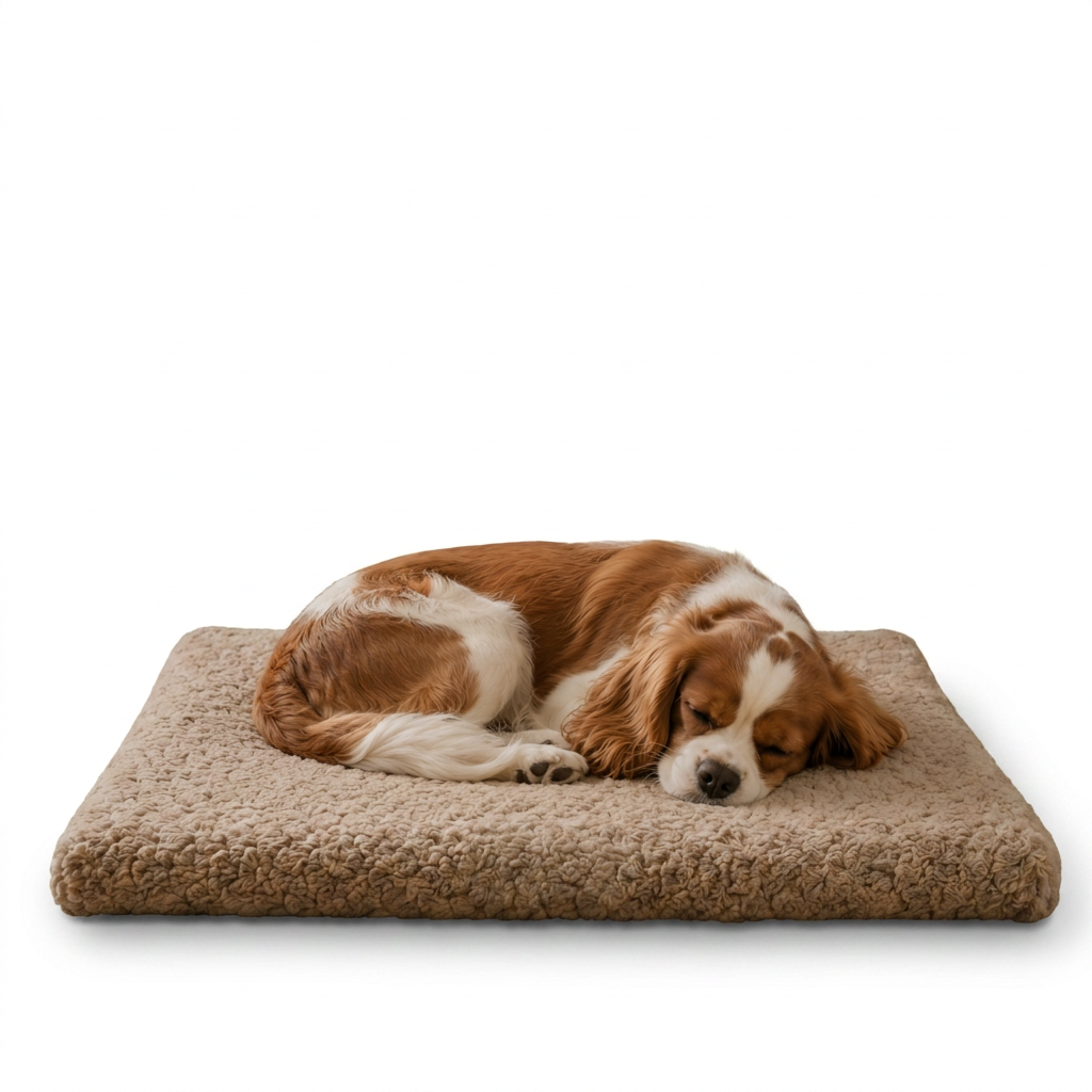 Tapis orthopédique pour animaux de compagnie, lavable, matelas en mousse plate pour chiens et chats, housse douce en fausse fourrure, tapis de cage antidérapant