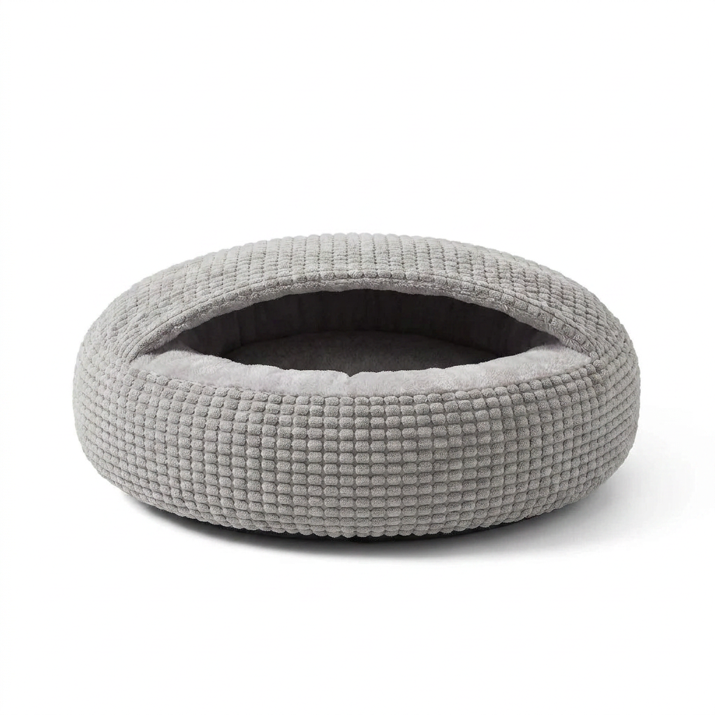 Hooded Donut Cat Bed front view