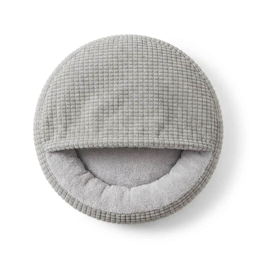 Hooded Donut Cat Bed top-down view