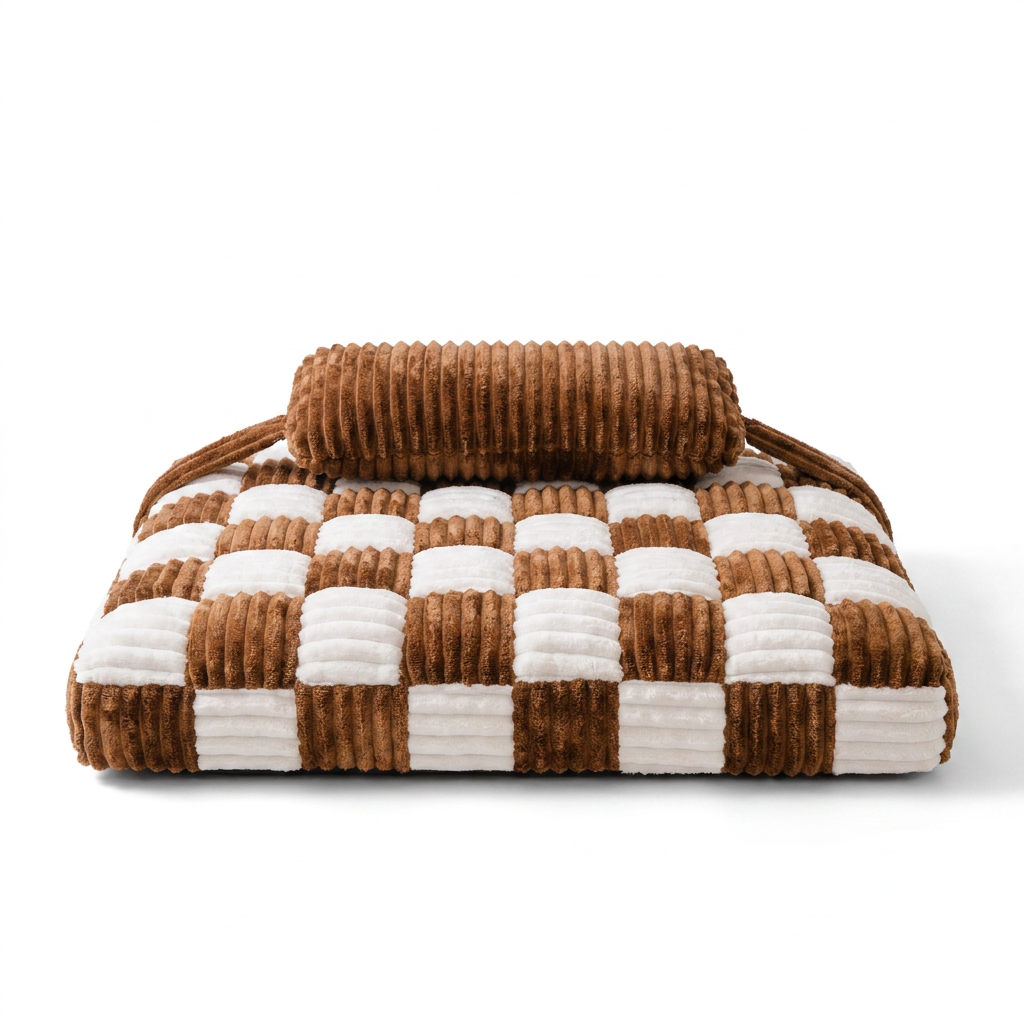 Handmade Plush Orthopedic Dog Bed front view