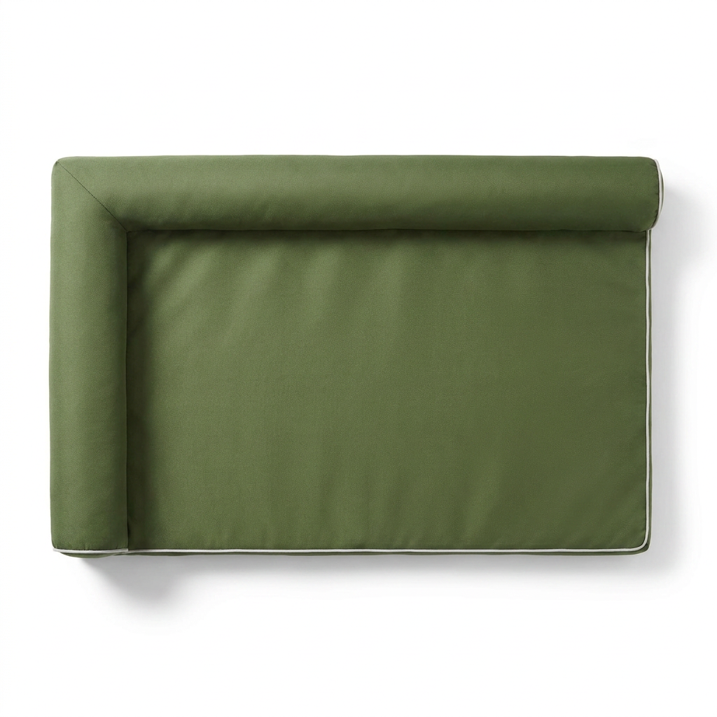 L-Shaped Bolster Dog Sofa Bed top-down view