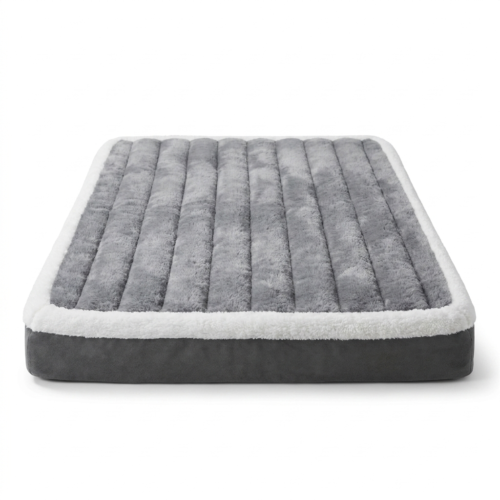 Ribbed Plush Foam Pet Mattress front view