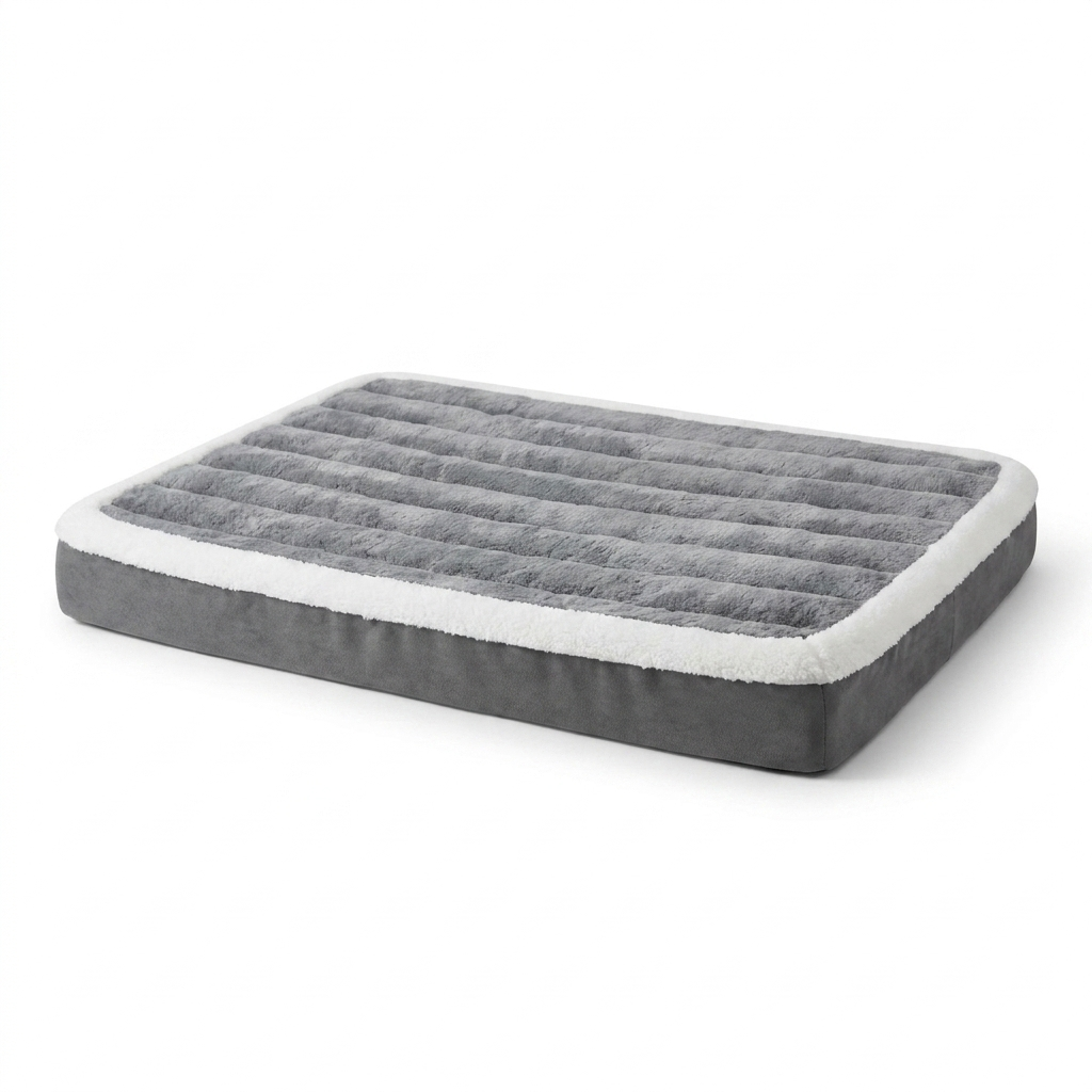 Ribbed Plush Foam Pet Mattress angled view