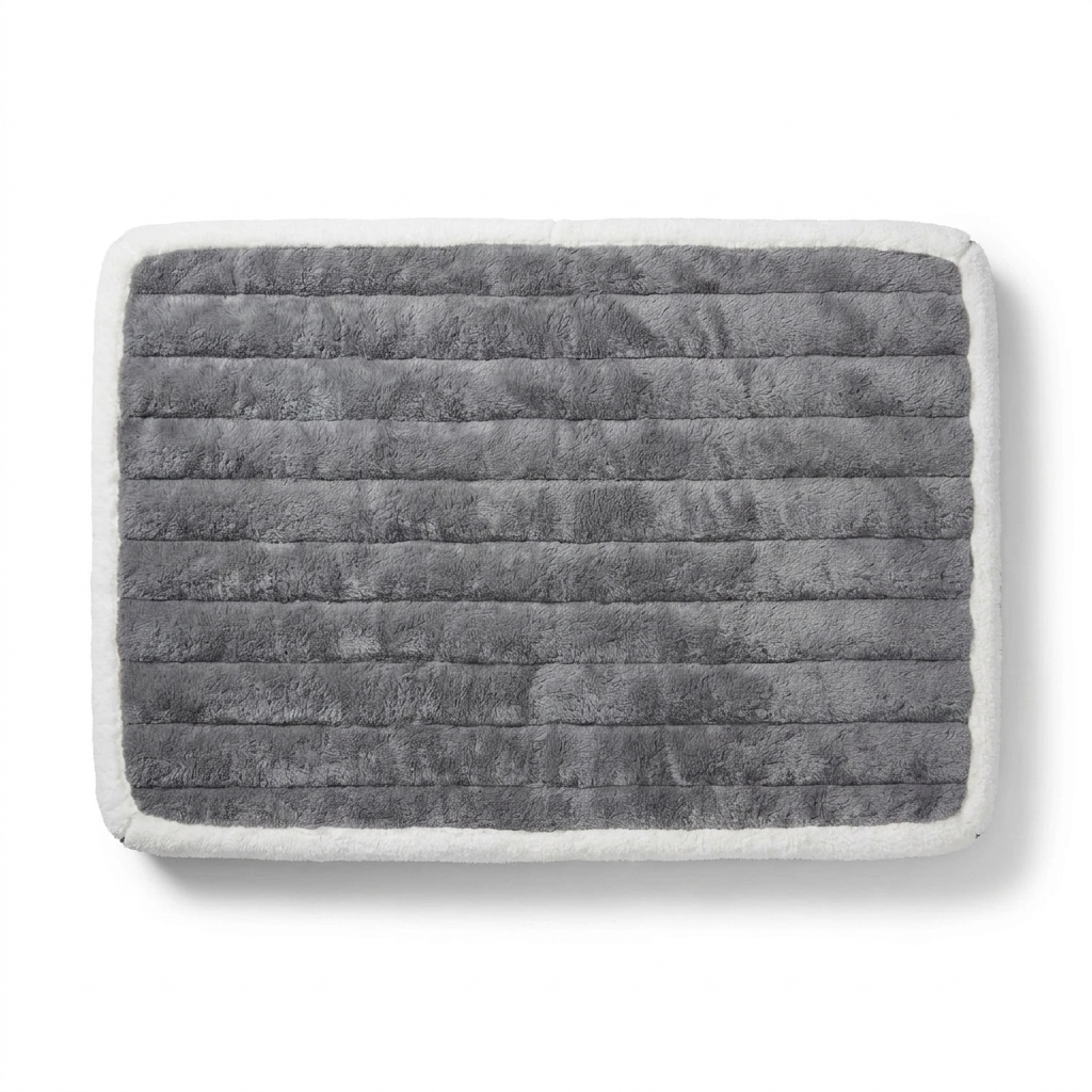 Ribbed Plush Foam Pet Mattress top-down view
