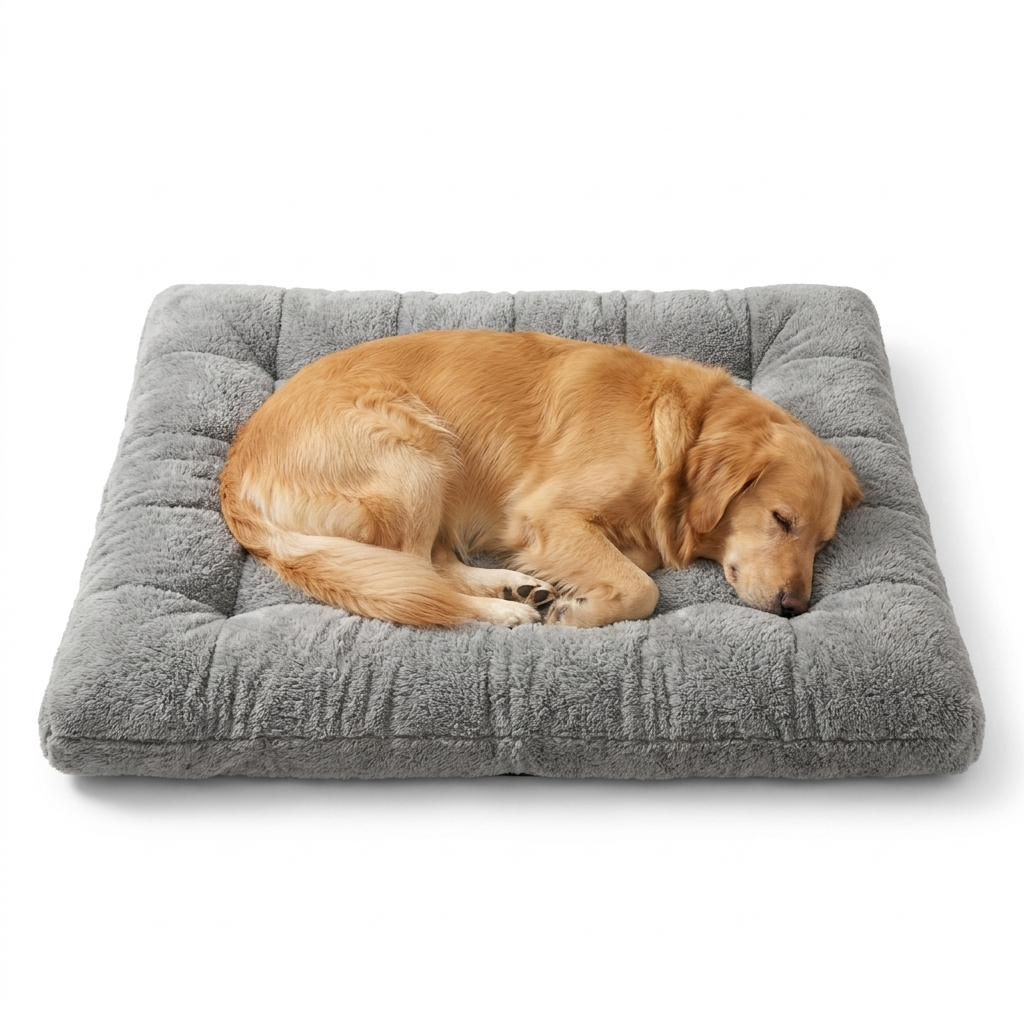 Extra Large Plush Dog Bed with dog