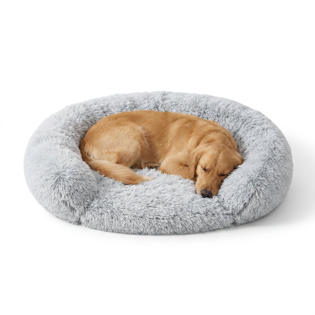 Egg Foam Sofa Dog Bed with dog