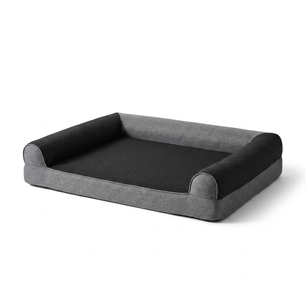 L-Shaped Bolster Sofa Dog Bed angled view