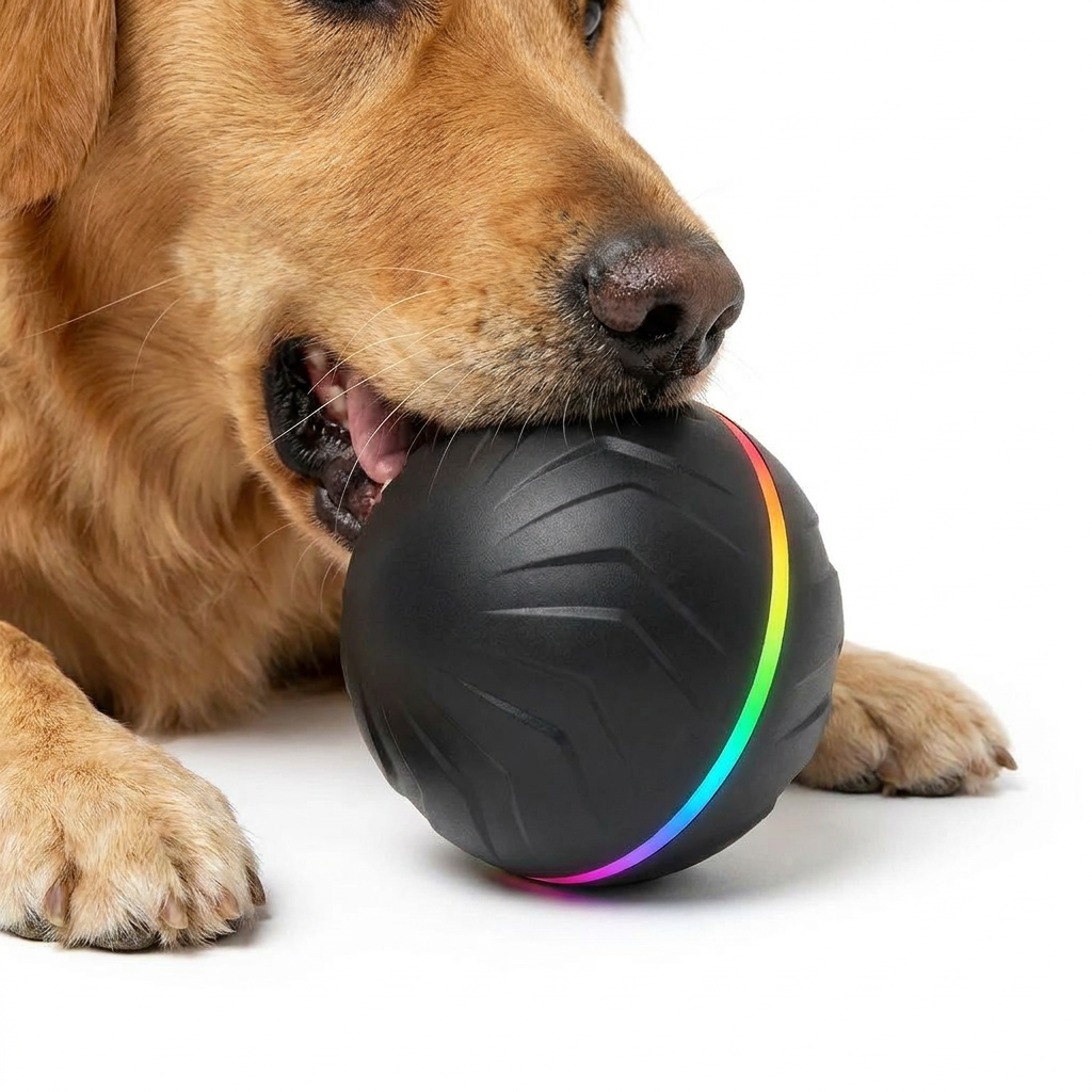 Motorised Self-Moving Dog Ball with dog