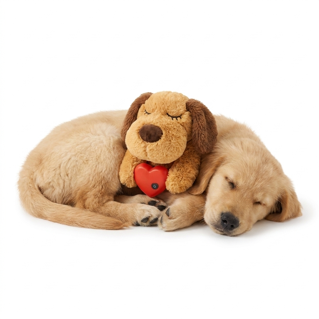 Heartbeat Plush Puppy Toy with puppy