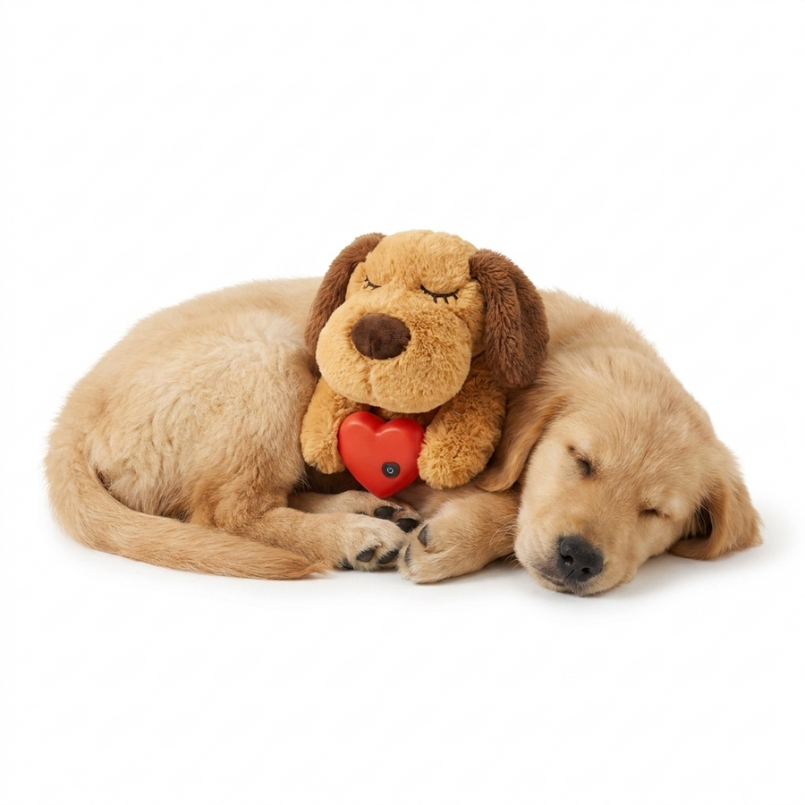 Heartbeat Plush Puppy Toy with puppy