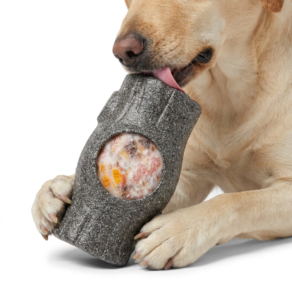 Heavy Duty Frozen Treat Holder with dog