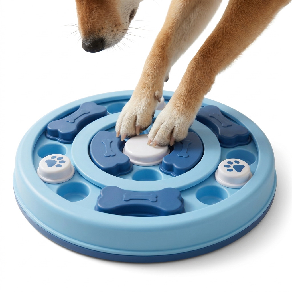 Treat Dispensing Puzzle Toy with dog