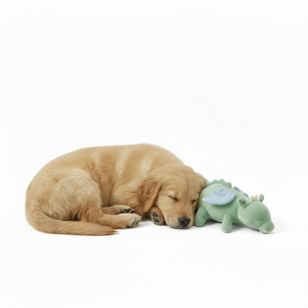 Heartbeat Plush Dragon Toy with puppy
