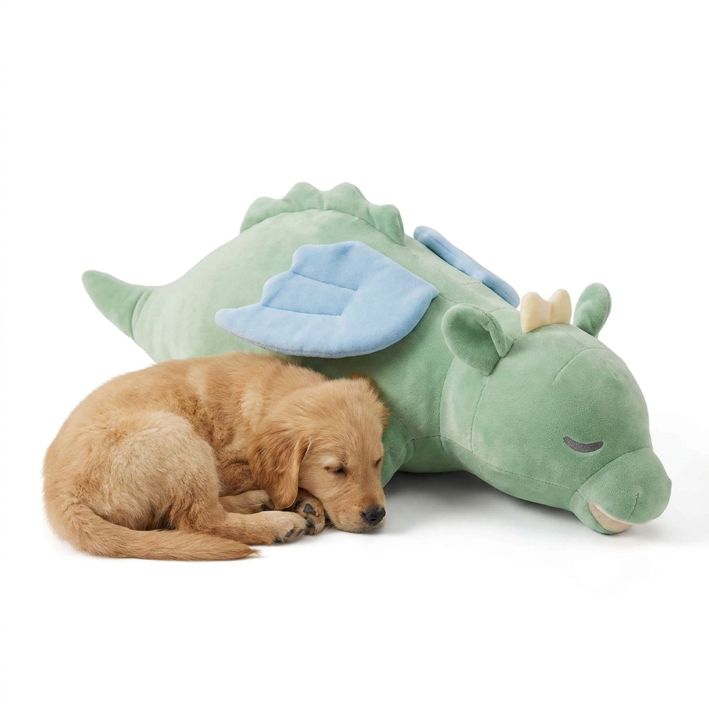 Heartbeat Plush Dragon Toy with puppy