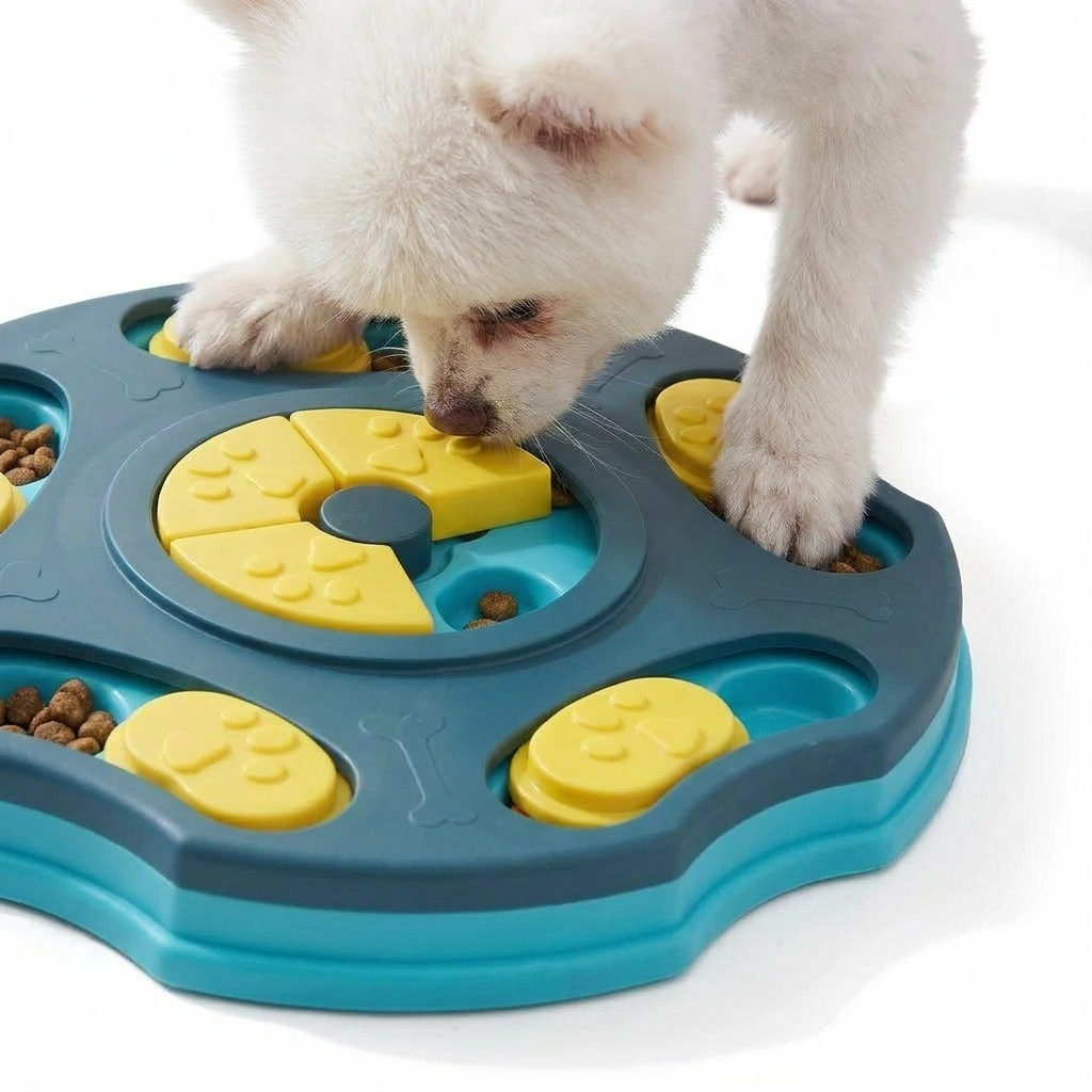 Slow Feeder Puzzle Board with dog