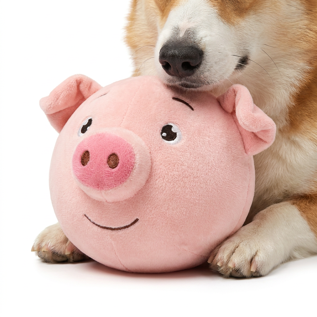 Self Moving Squeaky Plush Animal with dog