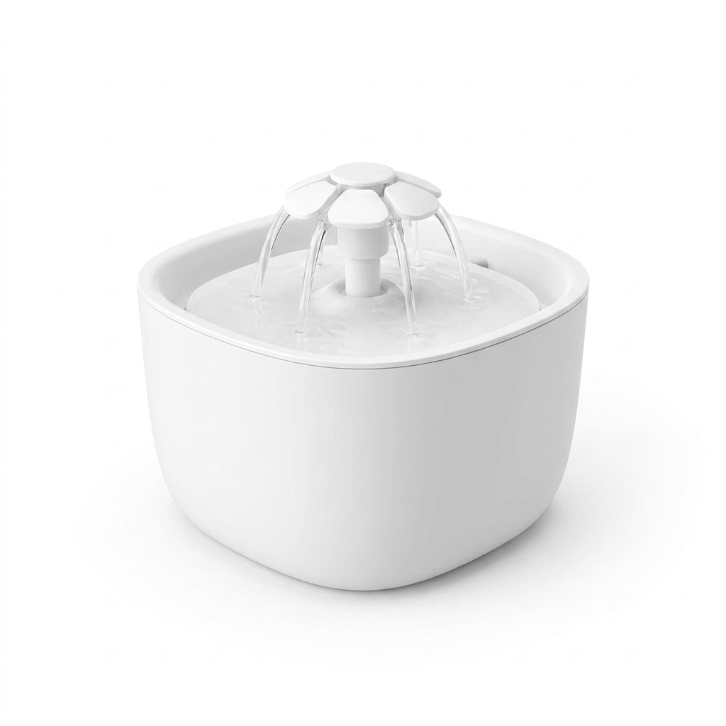 Recirculating Cat Water Fountain angled view
