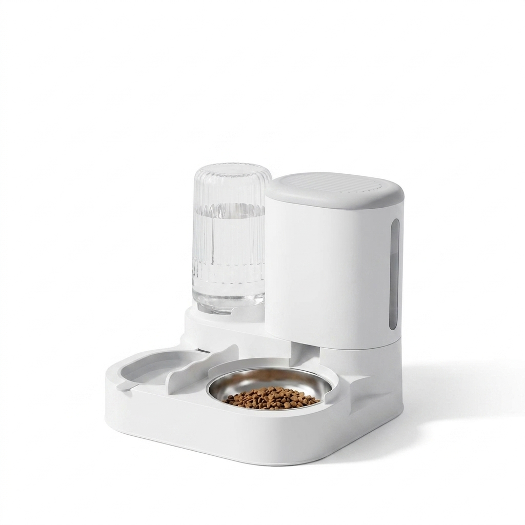 2-in-1 Food and Water Dispenser angled view