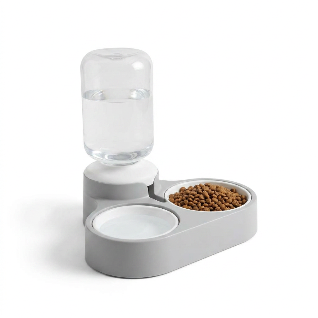 Gravity Fed Food and Water Station angled view