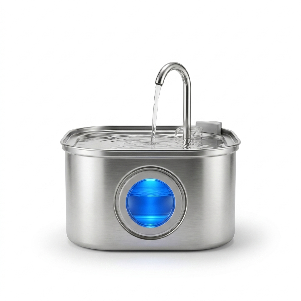 Stainless Steel Circulating Water Fountain front view