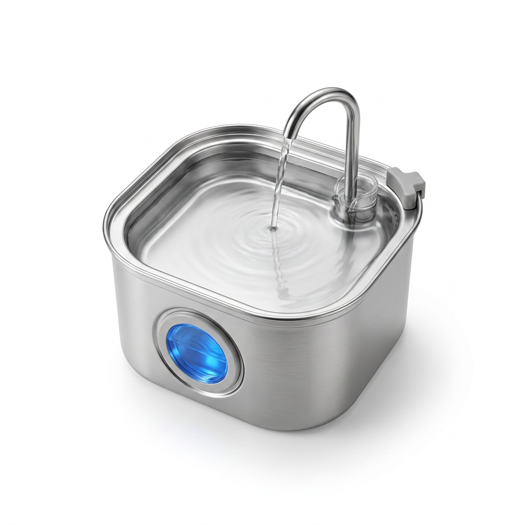 Stainless Steel Circulating Water Fountain top-down view