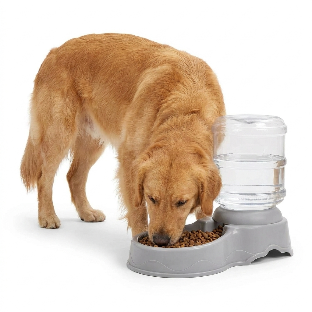 Gravity Fed Pet Feeder and Waterer front view
